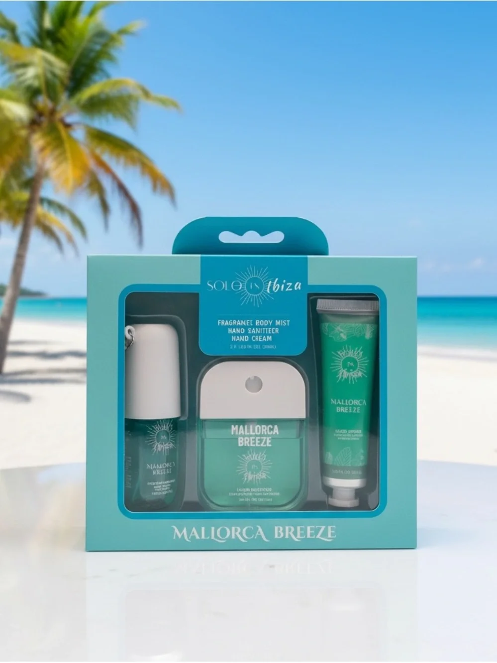 Mallorca Breeze Fragrance Body Mist, Hand Sanitizer & Hand Cream Set
